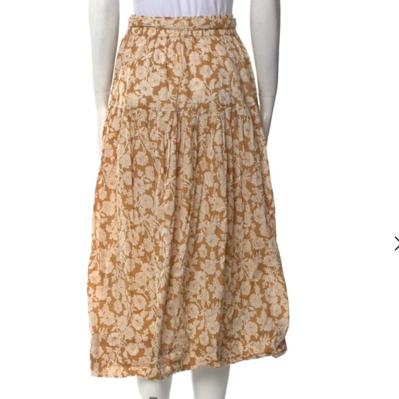 THE GREAT. Highland Skirt in Oat Wild Brush Floral - Picture 3 of 4